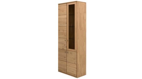 Wohnwand Interliving aus Holz in Holzfarben Interliving Wohnzimmer Serie 2028 - Wohnwand 0002 Wildeiche - vierteilig, Länge ca. 335 cm