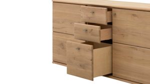 Sideboard Interliving aus Holz in Holzfarben Interliving Wohnzimmer Serie 2028 - Sideboard 2650 Wildeiche - drei Türen, drei Schubladen, Breite ca. 162 cm