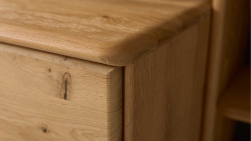 Lowboard Interliving aus Holz in Holzfarben Interliving Wohnzimmer Serie 2028 - Lowboard Wildeiche - zwei Türen, zwei Schubladen, Breite ca. 162 cm