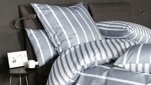 Bettwäsche-Set Janine® aus Naturfaser in Hellgrau Janine® Bettwäsche-Set Platin - ca. 155 x 220 cm