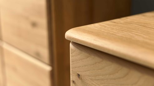 Lowboard Interliving aus Holz in Holzfarben Interliving Wohnzimmer Serie 2028 - Lowboard Wildeiche - zwei Türen, eine Schublade, Breite ca. 205 cm