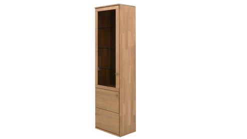 Vitrine Interliving aus Holz in Holzfarben Interliving Wohnzimmer Serie 2028 - Vitrine Wildeiche - zwei Türen, Breite ca. 62 cm