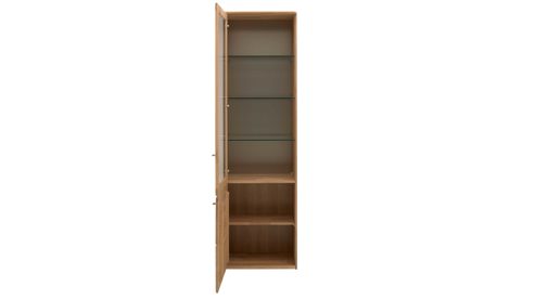Vitrine Interliving aus Holz in Holzfarben Interliving Wohnzimmer Serie 2028 - Vitrine Wildeiche - zwei Türen, Breite ca. 62 cm