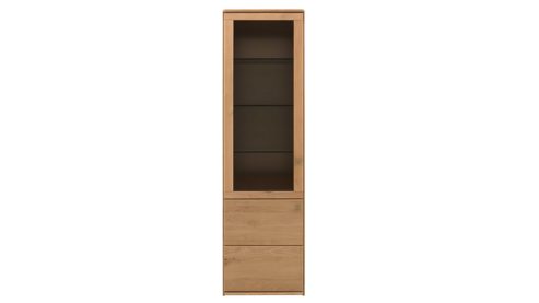 Vitrine Interliving aus Holz in Holzfarben Interliving Wohnzimmer Serie 2028 - Vitrine Wildeiche - zwei Türen, Breite ca. 62 cm