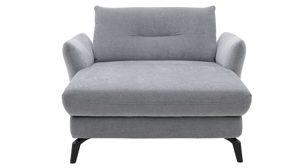 Chaiselongue Interliving aus Stoff in Hellblau Interliving Sofa Serie 4400 - Chaiselongue taubenblauer Bezug DCT 16 & schwarze Metallfüße