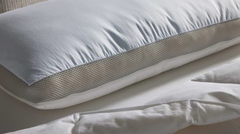 Nackenstützkissen Interliving aus Stoff in Weiß Interliving Nackenstützkissen Serie 9209 Visco-Sticks & Gänsedaunen - ca. 40 x 80 cm