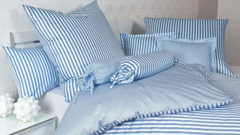 Bettwäsche-Set Janine® aus Naturfaser in Hellblau Janine® Bettwäsche-Set Hellblau - ca. 240 x 220 cm