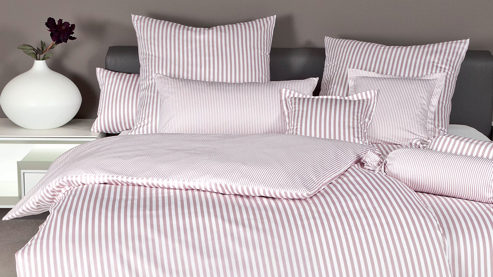 Bettwäsche-Set Janine® aus Naturfaser in Pink Janine® Bettwäsche-Set Kreiderosé - ca. 200 x 200 cm