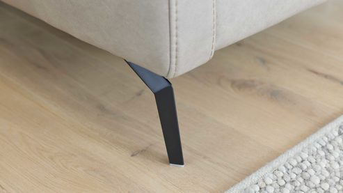2,5-Sitzer Interliving aus Leder in Grau Interliving Sofa Serie 4065 – 2,5-Sitzer kieselfarbenes Leder Cloudy gravel & schwarze Metallfüße – Länge ca. 210 cm