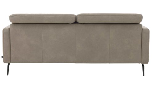Dreisitzer Interliving aus Leder in Grau Interliving Sofa Serie 4065 – Dreisitzer 3KV kieselfarbenes Leder Cloudy gravel & schwarze Metallfüße – Länge ca. 238 cm
