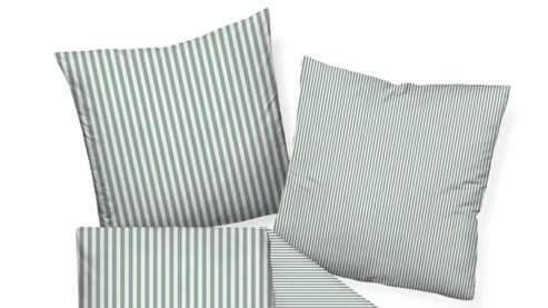 Bettwäsche-Set Janine® aus Naturfaser in Smaragd Janine® Bettwäsche-Set Salbeigrün - ca. 200 x 200 cm