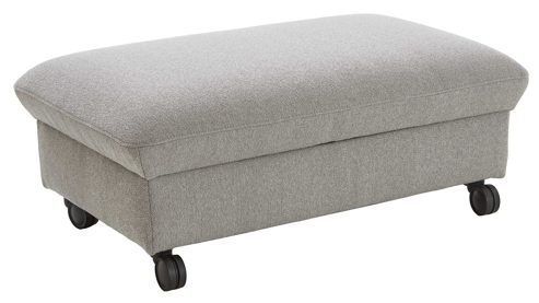 Polsterhocker comfortmaster besser sitzen, liegen, leben aus Stoff in Hellgrau Comfortmaster Spektra 1488 - Polsterhocker mit Rollen und Stauraum hellgraues Flachgewebe Loop 02 jet – ca. 113 x 70 cm