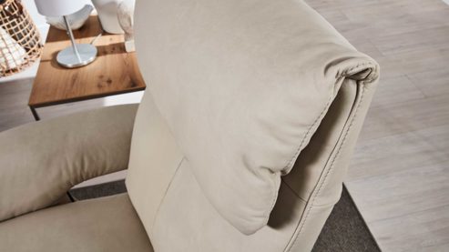 Relaxsessel comfortmaster besser sitzen, liegen, leben aus Leder in Weiß Comfortmaster 7304 - Easy-Swing-Sessel 31N mit manuellen Funktionen klifffarbenes LongLife-Leder & anthrazitfarbener Sternfuß