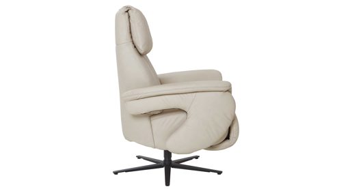 Relaxsessel comfortmaster besser sitzen, liegen, leben aus Leder in Weiß Comfortmaster 7304 - Easy-Swing-Sessel 31N mit manuellen Funktionen klifffarbenes LongLife-Leder & anthrazitfarbener Sternfuß