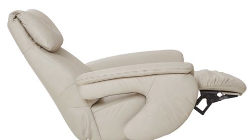 Relaxsessel comfortmaster besser sitzen, liegen, leben aus Leder in Weiß Comfortmaster 7304 - Easy-Swing-Sessel 31N mit manuellen Funktionen klifffarbenes LongLife-Leder & anthrazitfarbener Sternfuß