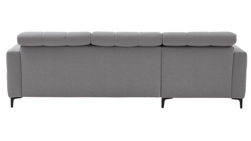 Ecksofa KAWOO aus Stoff in Grau KAWOO Serie 8334 - Ecksofa silbergrauer Webstoff DRL 69 & schwarze Metallfüße S11 - Stellfläche ca. 187 x 273 cm