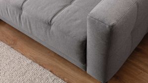 Ecksofa KAWOO aus Stoff in Grau KAWOO Serie 8334 - Ecksofa silbergrauer Webstoff DRL 69 & schwarze Metallfüße S11 - Stellfläche ca. 187 x 273 cm