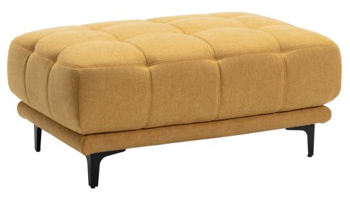 Polsterhocker KAWOO aus Stoff in Hellbraun KAWOO Serie 7536 - Polsterhocker honiggelbe Chenille & schwarze Metallfüße - ca. 106 x 70 cm