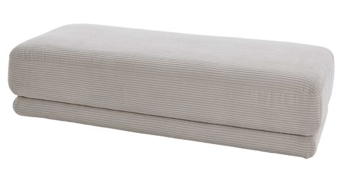 Polsterhocker KAWOO aus Stoff in Hellgrau KAWOO Serie 7544 - XXL-Hocker hellgrauer Breitcord GCT 9 - ca. 156 x 66 cm