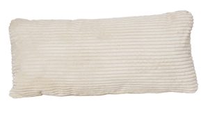 Ecksofa KAWOO aus Stoff in Weiß KAWOO Serie Santa Lucia - Ecksofa bzw. Polstermöbel cremeweißer Breitcord & schwarze Holzfüße - Stellfläche ca. 305 x 199 cm