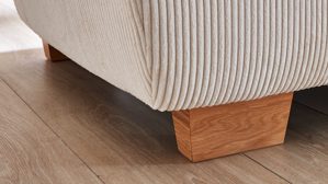 Polsterhocker Megapol aus Stoff in Beige Polsterprogramm VS-MP1028 - XXL-Hocker naturfarbener Cordbezug & Buchenholzfüße - ca. 135 x 63 cm