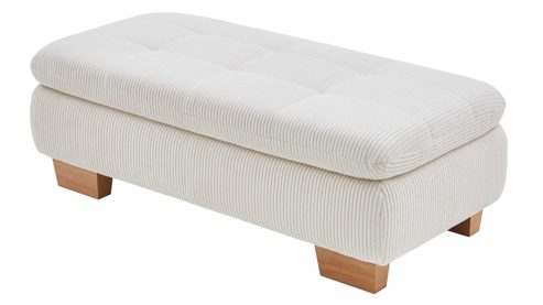 Polsterhocker Megapol aus Stoff in Beige Polsterprogramm VS-MP1028 - XXL-Hocker naturfarbener Cordbezug & Buchenholzfüße - ca. 135 x 63 cm