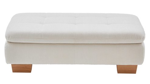 Funktionshocker Megapol aus Stoff in Beige Polsterprogramm VS-MP1028 - XXL-Funktions-Hocker naturfarbener Cord & Buchenholzfüße - ca. 135 x 63 cm