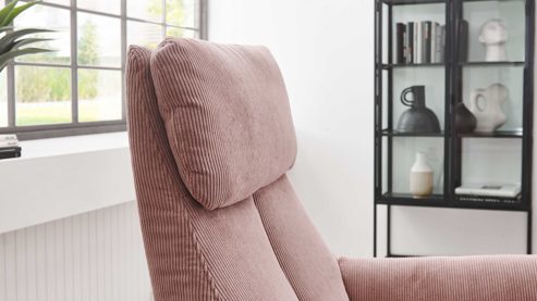 Drehsessel Megapol aus Stoff in Rosa Drehsessel VS-MP1159 rosé Feincord & schwarzer Sternfuß