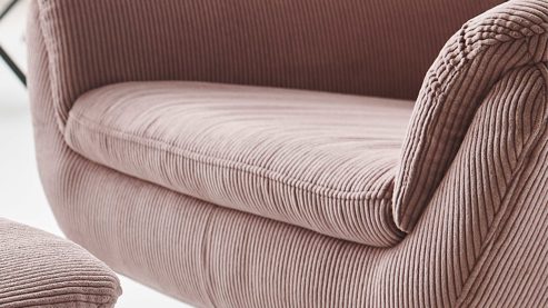 Drehsessel Megapol aus Stoff in Rosa Drehsessel VS-MP1159 rosé Feincord & schwarzer Sternfuß