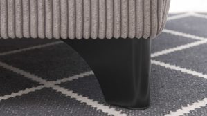 Funktionshocker Megapol aus Stoff in Grau Polsterprogramm VS-MP1028 - XXL-Funktions-Hocker grauer Cordbezug & schwarze Metallfüße - ca. 135 x 63 cm