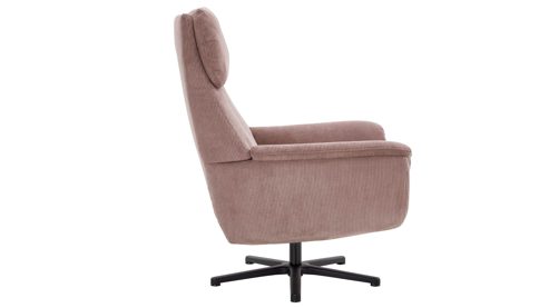 Drehsessel Megapol aus Stoff in Rosa Drehsessel VS-MP1159 rosé Feincord & schwarzer Sternfuß