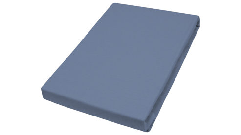 Spannbettlaken H. g. hahn haustextilien® aus Stoff in Blau HAHN Spannbettlaken für Wasser- und Boxspringmatratzen blauer Baumwolljersey - ca. 100 x 200 cm