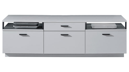 Lowboard MIVIVO aus Holz in Weiß MIVIVO Wohnmöbel Juno - Lowboard als Medienmöbel Weiß & Grau - Länge ca. 180 cm