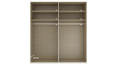 Kleiderschrank Rauch aus Holz in Weiß rauch ORANGE Schranksystem Skat - Kleiderschrank Alpinweiß - vier Türen, Breite ca. 201 cm