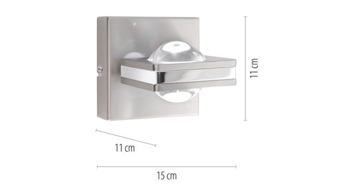 Wandleuchte Paul neuhaus aus Metall in Metallfarben Paul Neuhaus Wandleuchte Q®-FISHEYE Stahl & Glas – Breite ca. 11 cm