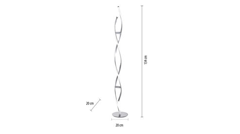 Stehleuchte Paul neuhaus aus Metall in Metallfarben Paul Neuhaus LED-Stehleuchte Polina Acryl, Metall & Stahl – Höhe ca. 135 cm