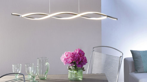 Pendelleuchte Paul neuhaus aus Metall in Metallfarben Paul Neuhaus LED-Pendelleuchte Polina Acryl, Metall & Stahl – Länge ca. 111 cm