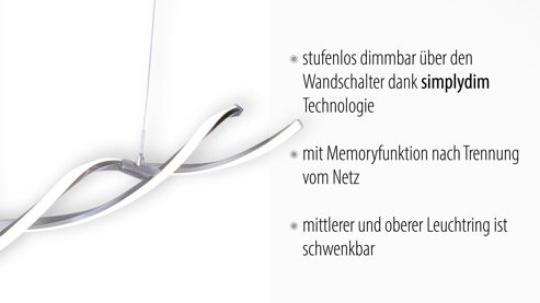 Pendelleuchte Paul neuhaus aus Metall in Metallfarben Paul Neuhaus LED-Pendelleuchte Polina Acryl, Metall & Stahl – Länge ca. 111 cm