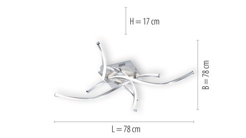 Deckenleuchte Paul neuhaus aus Metall in Metallfarben Paul Neuhaus LED-Deckenleuchte Polina Acryl, Metall & Stahl – Durchmesser ca. 78 cm