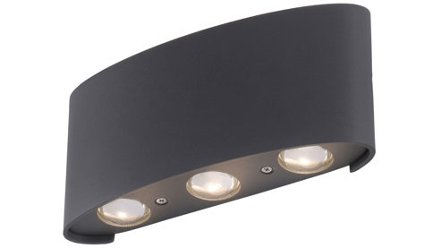 Wandleuchte Paul neuhaus aus Metall in Anthrazit Paul Neuhaus Außen-Wandleuchte Carlo anthrazitfarbenes Aluminium - halbrund, Länge ca. 17 cm