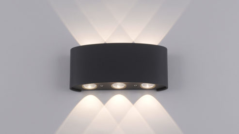 Wandleuchte Paul neuhaus aus Metall in Anthrazit Paul Neuhaus Außen-Wandleuchte Carlo anthrazitfarbenes Aluminium - halbrund, Länge ca. 17 cm