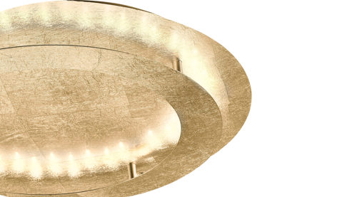 Deckenleuchte Paul neuhaus aus Metall in Metallfarben Paul Neuhaus LED-Deckenleuchte Nevis goldfarbenes, gehämmertes Metall – Durchmesser ca. 50 cm