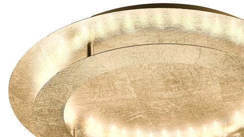 Deckenleuchte Paul neuhaus aus Metall in Metallfarben Paul Neuhaus LED-Deckenleuchte Nevis goldfarbenes, gehämmertes Metall – Durchmesser ca. 50 cm