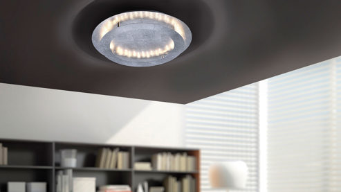 Deckenleuchte Paul neuhaus aus Metall in Metallfarben Paul Neuhaus LED-Deckenleuchte Nevis silberfarbenes, gehämmertes Metall – Durchmesser ca. 50 cm