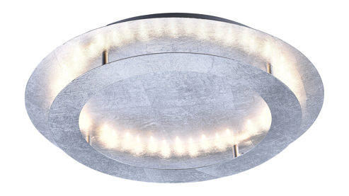 Deckenleuchte Paul neuhaus aus Metall in Metallfarben Paul Neuhaus LED-Deckenleuchte Nevis silberfarbenes, gehämmertes Metall – Durchmesser ca. 50 cm