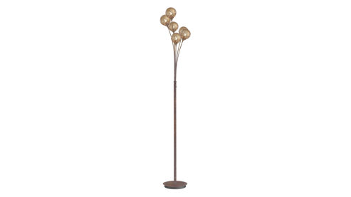 Stehleuchte Paul neuhaus aus Metall in Metallfarben Paul Neuhaus Greta - Stehlampe bzw. Deckenfluter Rost- & goldfarbener Stahl – Höhe ca. 184 cm