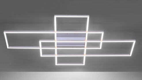 Deckenleuchte Paul neuhaus aus Metall in Metallfarben Paul Neuhaus Q®-INIGO - Deckenlampe Stahl & Acryl – Länge ca. 101 cm