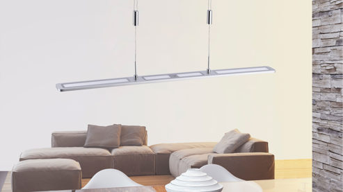 Pendelleuchte Paul neuhaus aus Metall in Metallfarben Paul Neuhaus LED-Pendelleuchte Nika Aluminium & Acrylglas – Länge ca. 100 cm