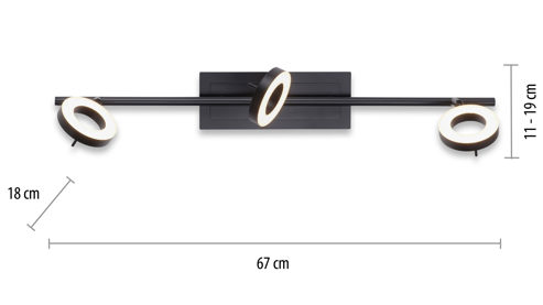Strahler / Spot Paul neuhaus aus Metall in Anthrazit Paul Neuhaus Deckenstrahler Sileda anthrazitfarbenes Metall - Länge ca. 67 cm