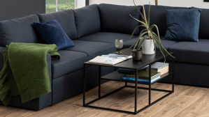 Couchtisch Actona group aus Metall in Schwarz Metallmöbel Newton - Couchtisch schwarzer Stahl - ca. 90 x 60 cm